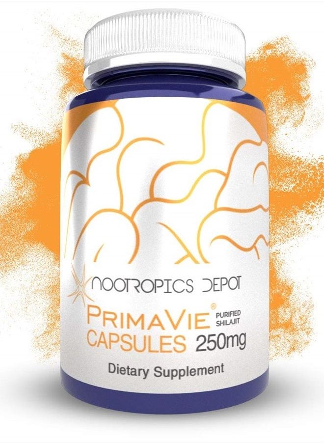 Nootropics Depot - PrimaVie Shilajit Capsules | 250mg | 90 Count | Purified Extract | Ayurvedic Herb | Supports Mitochondrial Function + Boosts Endurance - Image 1