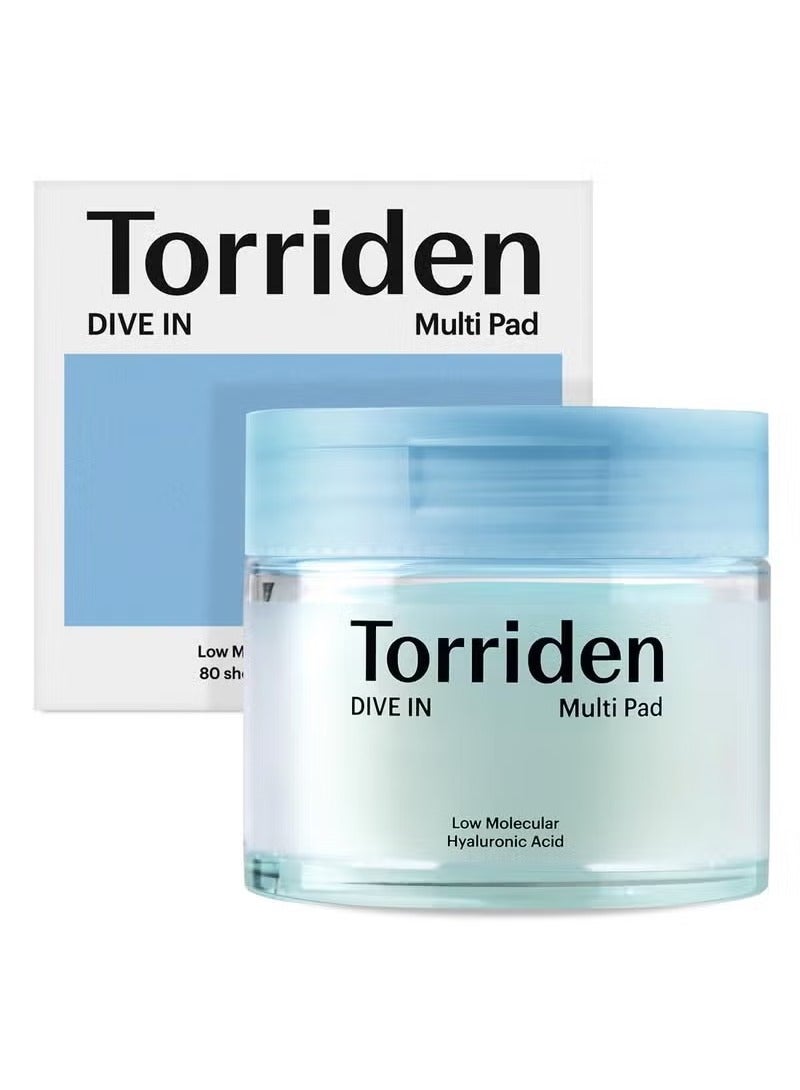 Torriden DIVE IN Multi Pad (80 pads) | Serum infused Facial Pads for Cooling, Soothing, Hydrating Spot Masking | Hyaluronic Acid, Panthenol, Allantoin - Image 1