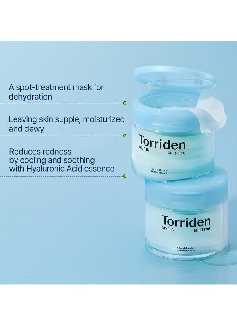 Torriden DIVE IN Multi Pad (80 pads) | Serum infused Facial Pads for Cooling, Soothing, Hydrating Spot Masking | Hyaluronic Acid, Panthenol, Allantoin - Image 4