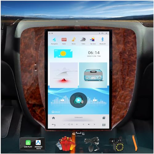 CUSP 12.1 inch Vertical Screen Car Stereo Radio GPS Navigation for GMC Yukon Sierra Chevrolet Tahoe Suburban Android Qualcomm 6125 8G+128G+4G LTE with Car Play and Android Auto - Image 1