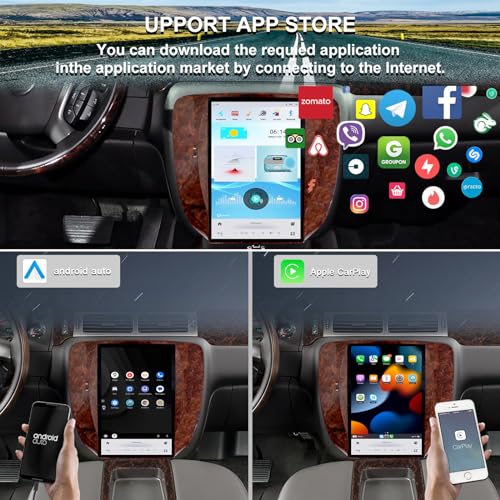 CUSP 12.1 inch Vertical Screen Car Stereo Radio GPS Navigation for GMC Yukon Sierra Chevrolet Tahoe Suburban Android Qualcomm 6125 8G+128G+4G LTE with Car Play and Android Auto - Image 5
