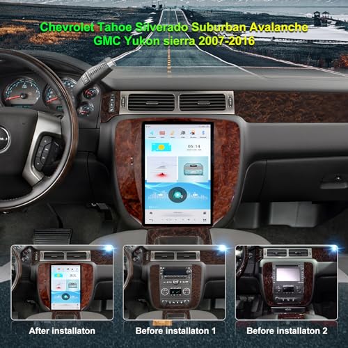 CUSP 12.1 inch Vertical Screen Car Stereo Radio GPS Navigation for GMC Yukon Sierra Chevrolet Tahoe Suburban Android Qualcomm 6125 8G+128G+4G LTE with Car Play and Android Auto - Image 2