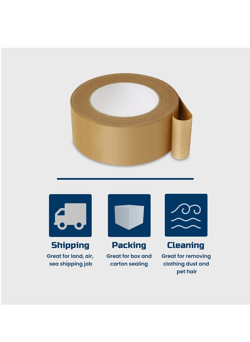 Packing Tape 6PCS Brown Kraft Paper Shipping Tape for Moving Boxes Packing Boxes Shipping Cardboard and Carton Sealing 7 Mils Thick 55 Yds Length X 2" Width - Image 4