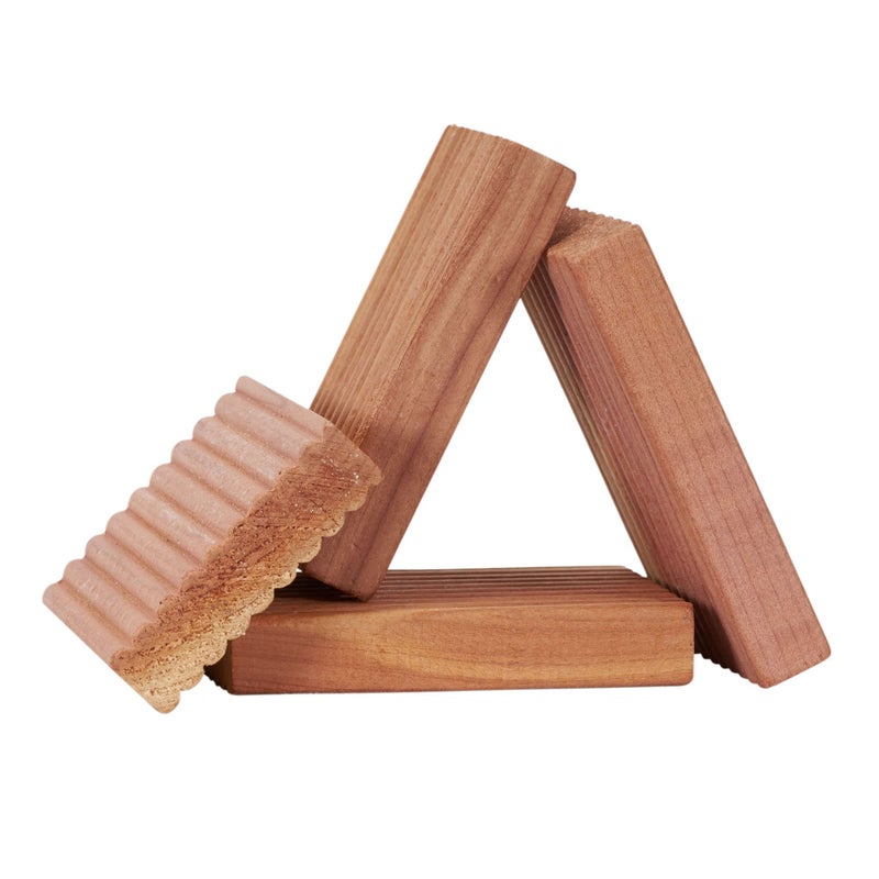 Household Essentials Cedar Fresh Cedar Blocks 4 Pack Solid Redwood Natural