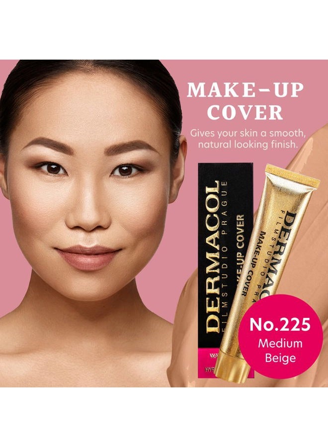 Dermacol Full Coverage Foundation, Liquid Makeup Matte Foundation with SPF 30, Waterproof Foundation for Oily Skin, Acne, & Under Eye Bags, Long-Lasting Makeup Products, 30g, Shade 225 - Image 2