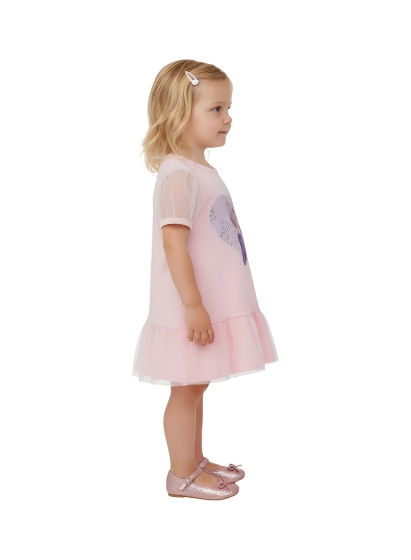 بيداني فستان وردي بتاج ثلج إلسا وآنا