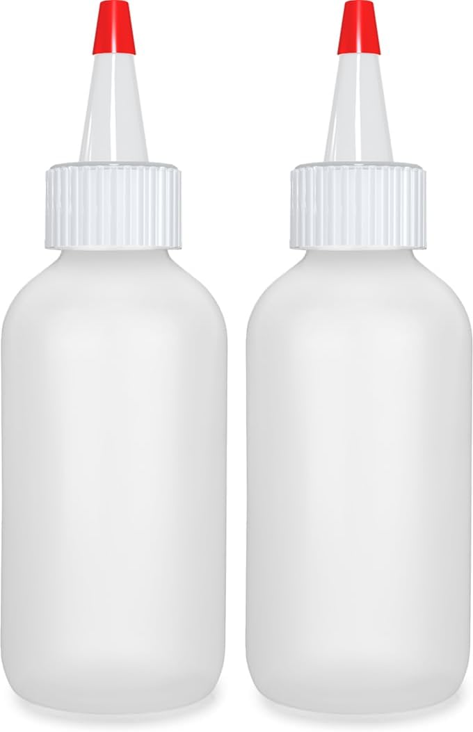 BRIGHTFROM Applicator Bottles with Red Top Cap, Squeeze 4 OZ Empty Plastic Bottles, Refillable - Multi Purpose (Pack of 2) Ergonomic build - Image 1
