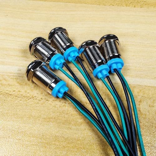 Gebildet مصباح مؤشر معدني LED مقاوم للماء 5 قطع 10 مم 3 فولت-4.5 فولت-5 فولت-6 فولت-7.5 فولت-9 فولت DC مع سلك (برتقالي) - Image 3