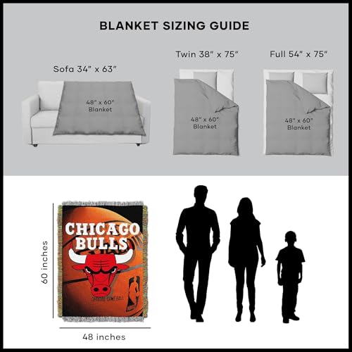 Northwest NBA Chicago Bulls Unisex-Adult Woven Tapestry Throw Blanket, 48" x 60", Photo Real - Image 3