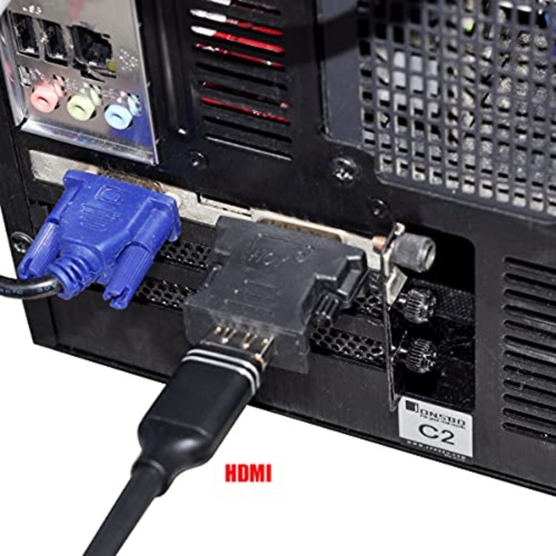 PC graphics card extension adapter, DMS-59 male to HDMI female, 1080P, metal housing, black, high-speed signal transmission - Image 3