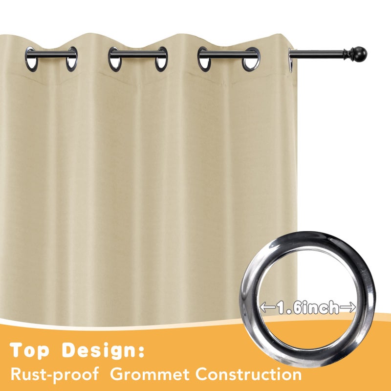 HolidayIdeas Outdoor Curtains for Patio Waterproof, 4 Panels - 54 x 84 Inch - Privacy Protection & Light Filtering Curtains Cream Grommet Outside Curtains for Porch, Gazebo, Pergola, Backyard - Image 4