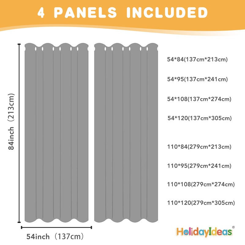 HolidayIdeas Outdoor Curtains for Patio Waterproof, 4 Panels - 54 x 84 Inch - Privacy Protection & Light Filtering Curtains Cream Grommet Outside Curtains for Porch, Gazebo, Pergola, Backyard - Image 5