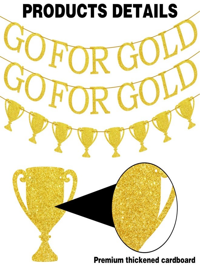 CANIPHA 3Pcs Golden Shiny Banner Sports Party Decorations - Champion Banners for Themed Events - Image 3