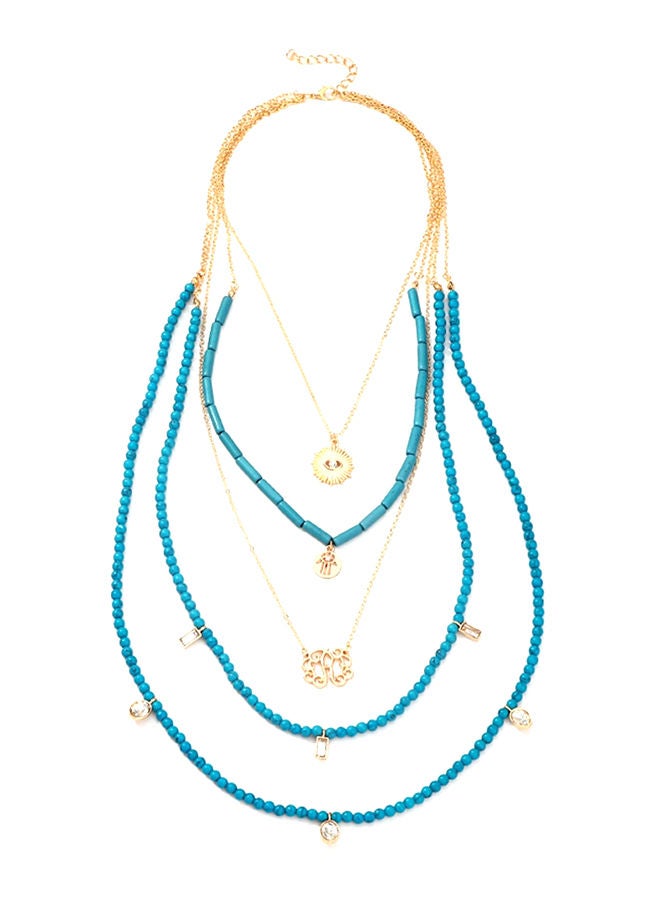 NIBEMINENT Multi-Layer Beads Alloy Elegant Necklace