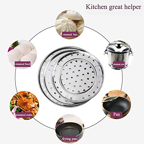 NRDBEEEC Round Stainless Steel Steamer Rack 7.6" 8.5" 9.33" 10.23" Inch Diameter Steaming Rack Stand Canner Canning Racks Stock Pot Steaming Tray Pressure Cooker Cooking Toast Bread Salad Baking (4 Pack) - Image 3