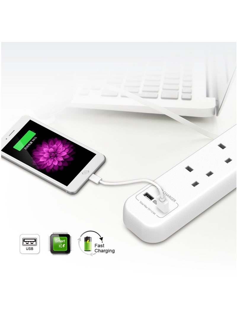Huntkey Powerstrip SUC507 Power strip SUC507 4UK outlets +2*USB A (2.4A) - Image 3
