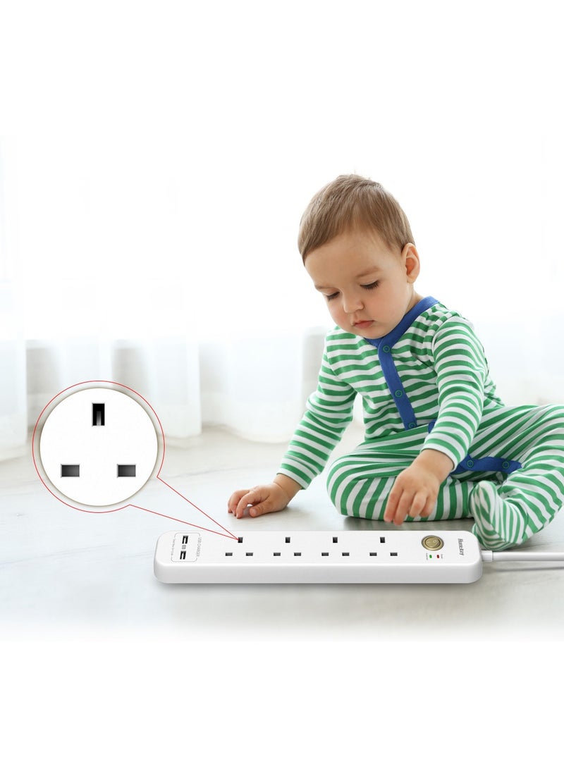 Huntkey Powerstrip SUC507 Power strip SUC507 4UK outlets +2*USB A (2.4A) - Image 5