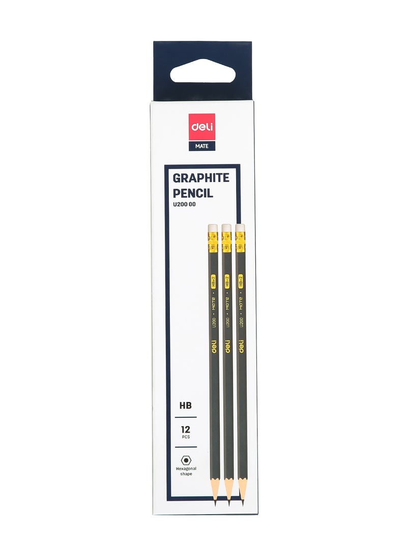 Deli HB Graphite Pencil 6-pack EU20000 with Eraser - Image 3