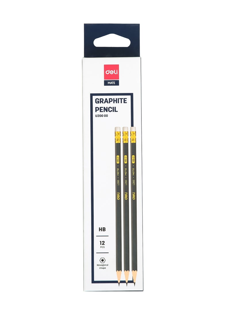Deli HB Graphite Pencil 6-pack EU20000 with Eraser - Image 4