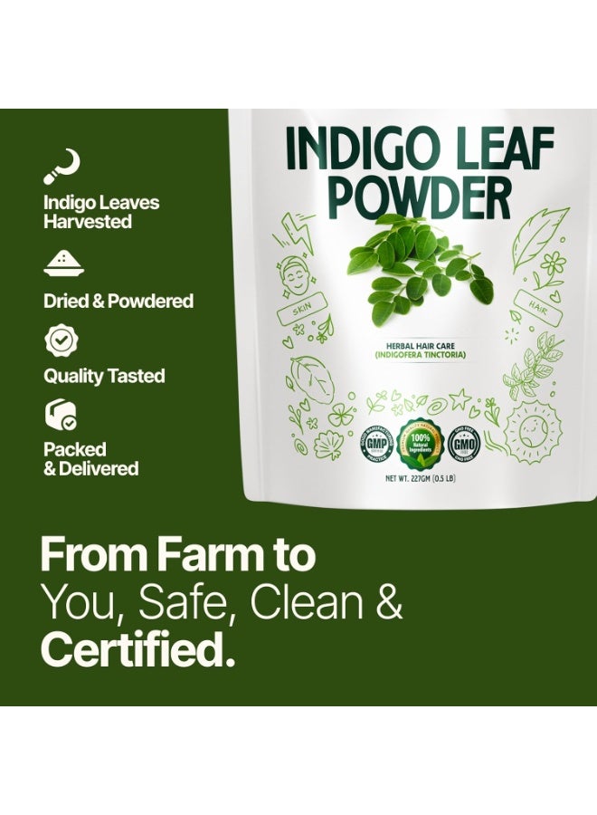 MYHERB 100% Natural Organic Indigo Leaf Powder (Indigofera tinctoria) || 227 Gm/0.5 Lbs || Hair Care & Hair Growth || Hair Care for black Hair || For Men & Women - Image 2