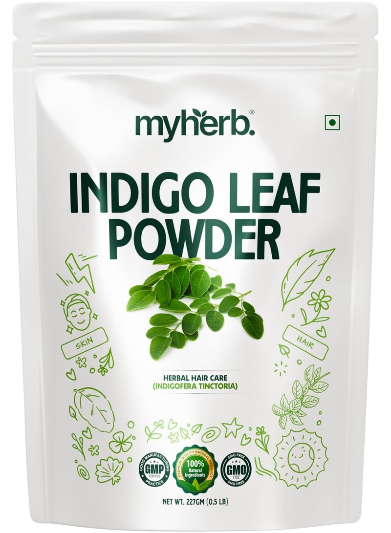 MYHERB 100% Natural Organic Indigo Leaf Powder (Indigofera tinctoria) || 227 Gm/0.5 Lbs || Hair Care & Hair Growth || Hair Care for black Hair || For Men & Women - Image 1
