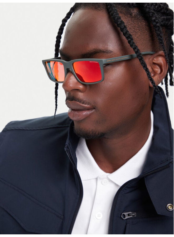 Armani Exchange Full Rimmed Rectangular Sunglasses 0AX4157SU - Image 3