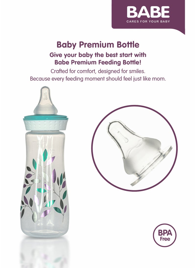 بابي BABE - زجاجة رضاعة فاخرة للأطفال، 8 أونصة/250 مل، 3 أشهر فأكثر، خالية من مادة BPA - Image 4