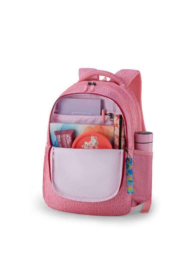 American Tourister Mia 3.0 Style 01, 26 L Volume 4 Compartment School Backpack with Front Organizer and Spacious Interiors for Women - Pink - Image 2