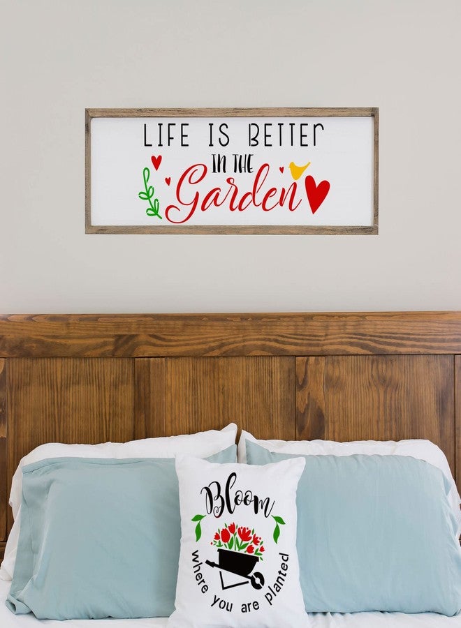 Whaline 10Pcs Garden Stencils for Painting Spring Summer Flower Plants Succulent Reusable Drawing Stencil Art Template on Wood Canvas Furniture Wall DIY Art Sign Decoration Supplies - Image 3