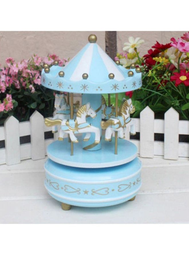 OUTAD Merry Go Round Carousel Music Box Blue 110x190x110mm - Image 4