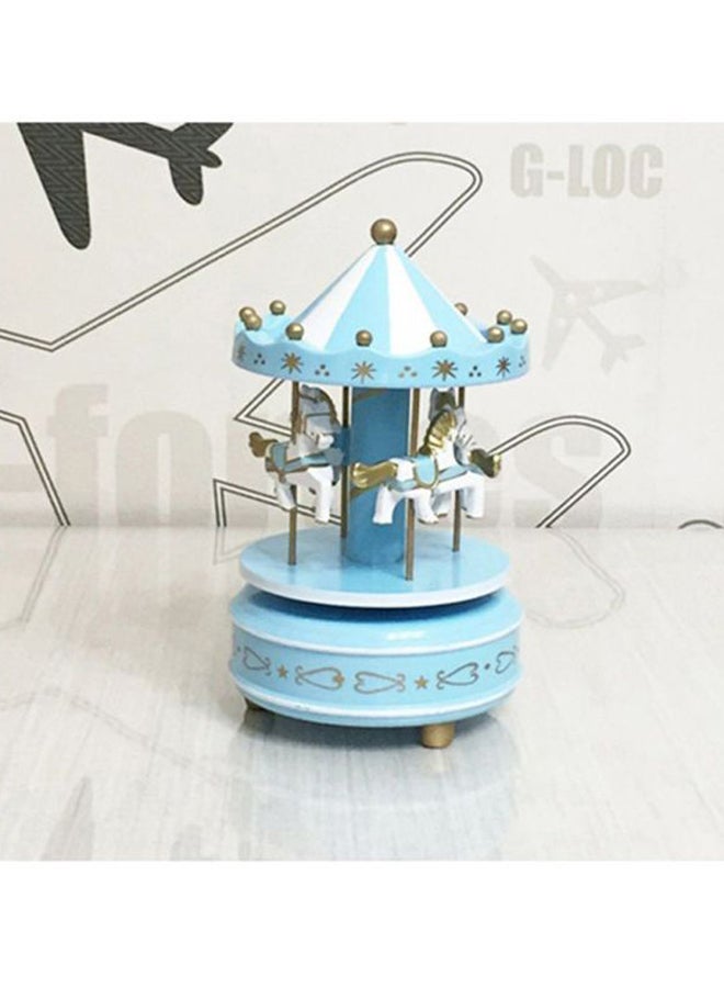 OUTAD Merry Go Round Carousel Music Box Blue 110x190x110mm - Image 3