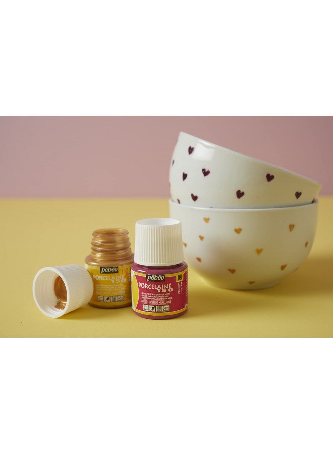 PEBEO 024-008 Porcelaine 150, China Paint, 45 ml Bottle - Opaline Pink - Image 4