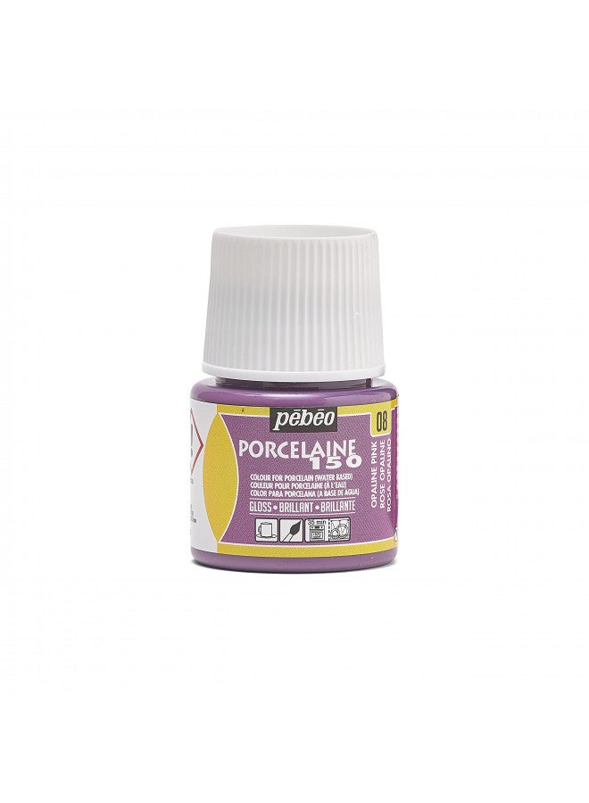 PEBEO 024-008 Porcelaine 150, China Paint, 45 ml Bottle - Opaline Pink - Image 1