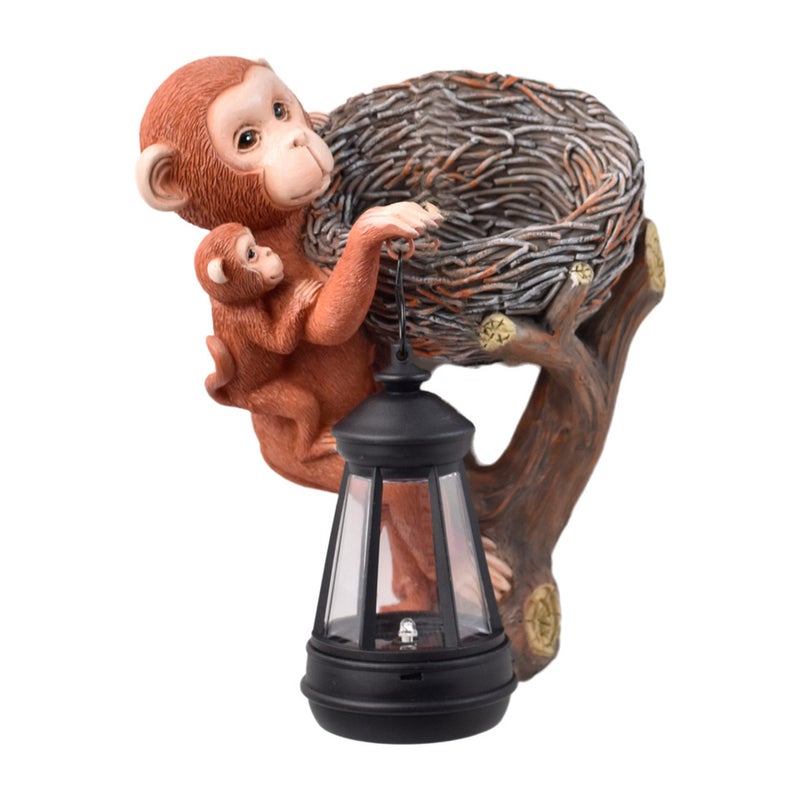 Resin Multi Function Mother and Child Monkey Solar Outdoor Light for Wall Fence Decor Lamp - Image 2