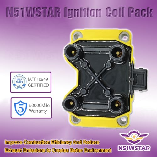 N51WSTAR Performance Ignition Coil Pack Set Of 1 Compatible With FERRARI 348 F355 MONDIAL T FOR LAND ROVER DISCOVERY RANGE ROVER 3.0 3.4 3.5 4.0 4.6 V8 FOR KIA Sportage L4-2.0L For UF545 UF614 UF306 - Image 2
