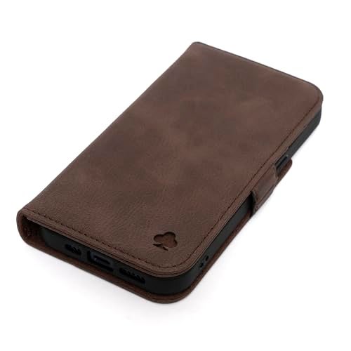 Porter Riley - Leather Case Compatible with iPhone 17 Pro Max. Premium Genuine Leather Stand/Cover/Wallet/Flip Case with Card Slots & Horizontal Stand (Chocolate Brown) - Image 1