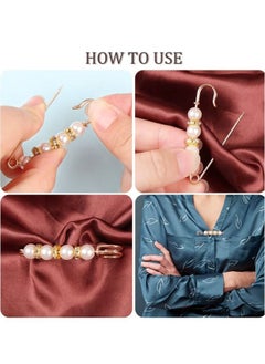 Generic Pearl Brooch Women Scarf Headscarf Safety Pins White Pearl Dress Anti Walking Buckle Pin Clip Pants Waist Fixed Pins Hat Shawl Accessories Decorations (14 Pieces)  - Image 3