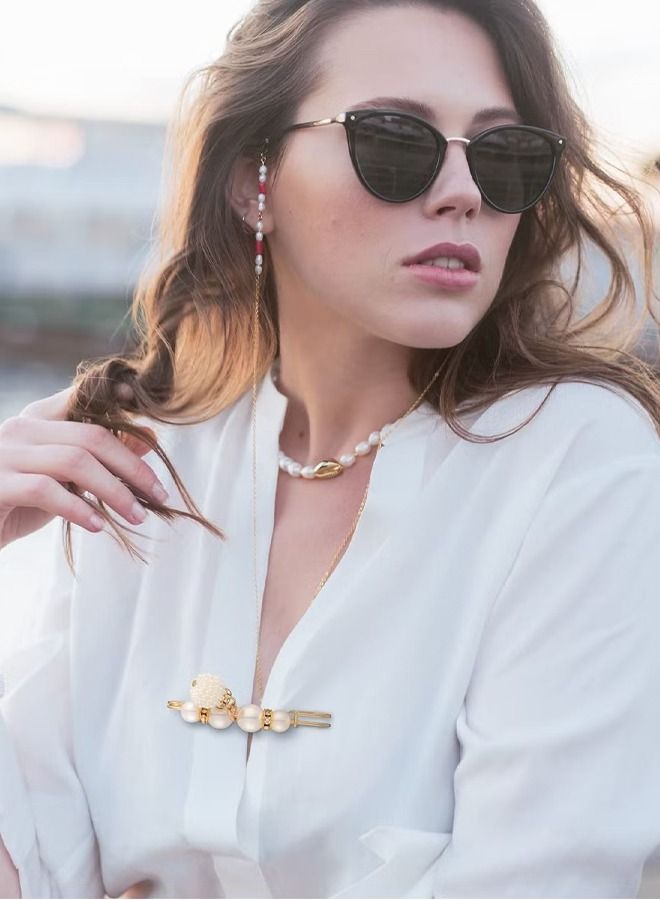 Pearl Brooch Women Scarf Headscarf Safety Pins White Pearl Dress Anti Walking Buckle Pin Clip Pants Waist Fixed Pins Hat Shawl Accessories Decorations (14 Pieces)