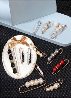 Generic Pearl Brooch Women Scarf Headscarf Safety Pins White Pearl Dress Anti Walking Buckle Pin Clip Pants Waist Fixed Pins Hat Shawl Accessories Decorations (14 Pieces)  - Image 5