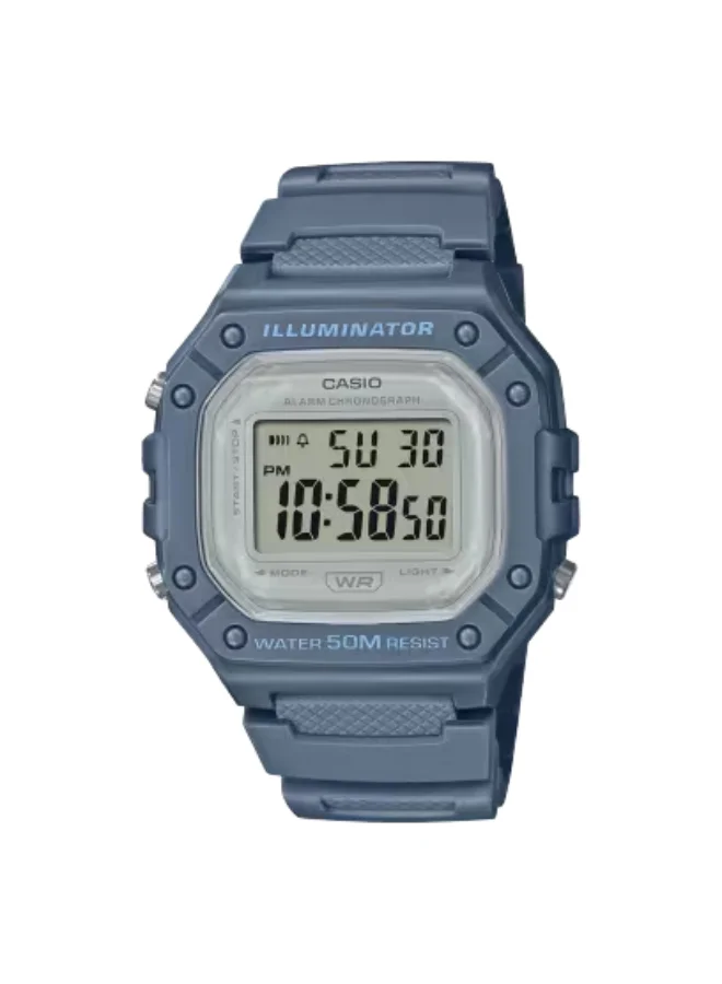 كاسيو Men's Resin Digital Watch W-218HC-2AVDF - 43.2 mm