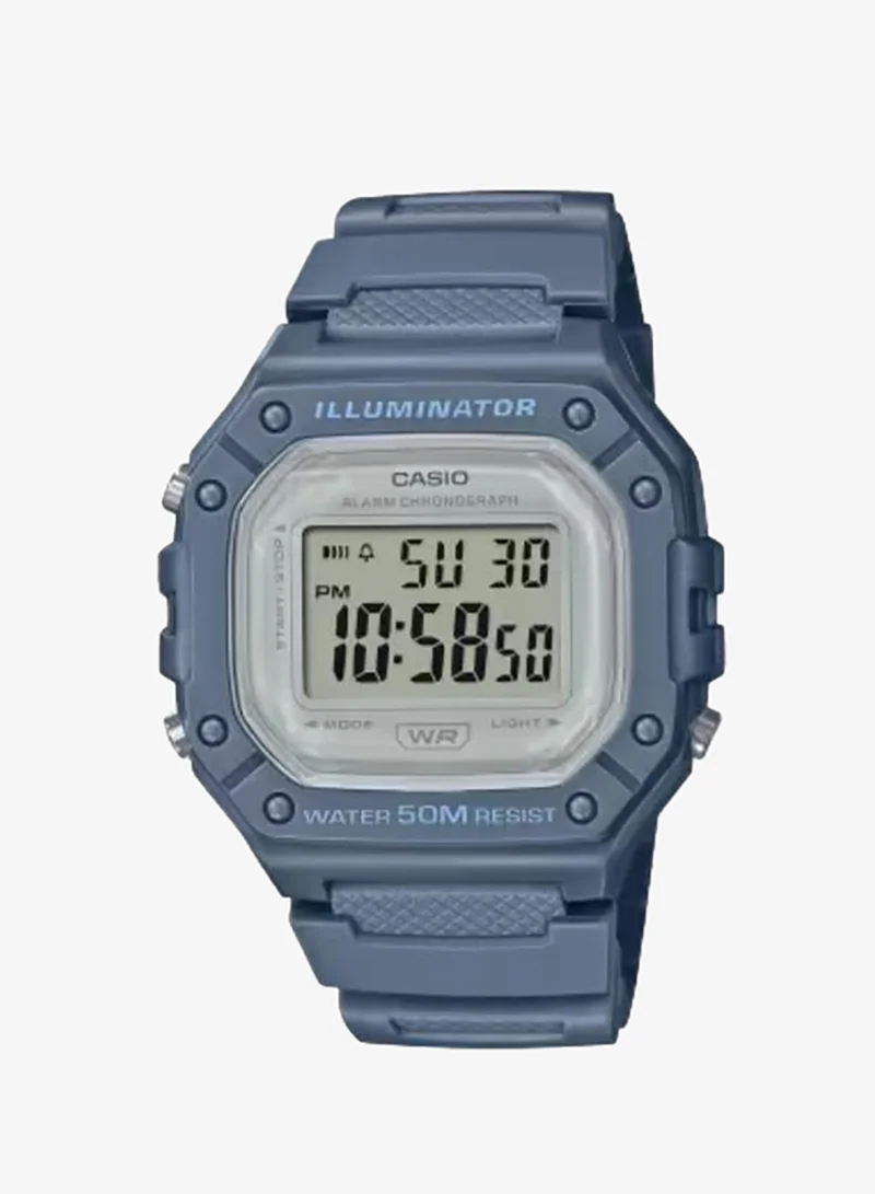 CASIO Men's Resin Digital Watch W-218HC-2AVDF - 43.2 mm