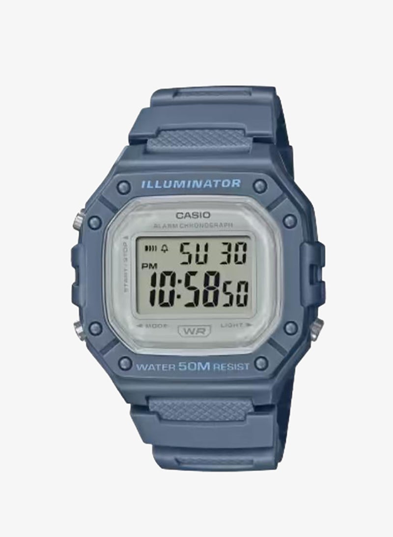 CASIO Men's Resin Digital Watch W-218HC-2AVDF - 43.2 mm - Image 1