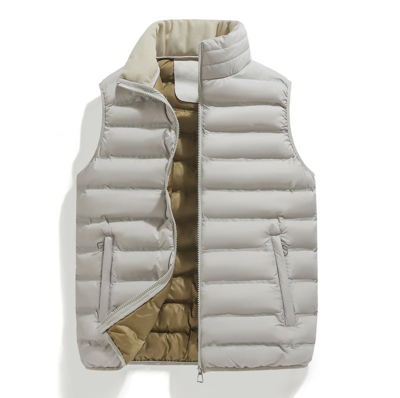 Explosions Can Store Stand Collar Cotton Vest Inside And Outside Two-Color Vest Light And Loose Coat - Image 1