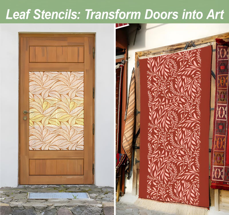 Felixcraft Wall Stencils for Painting Large Pattern, 4PCS 8 Inch Reusable Stencils for Crafts, Exquisite Leaf Designs for Wall Furniture Home Decor, DIY Art Projects - Image 5