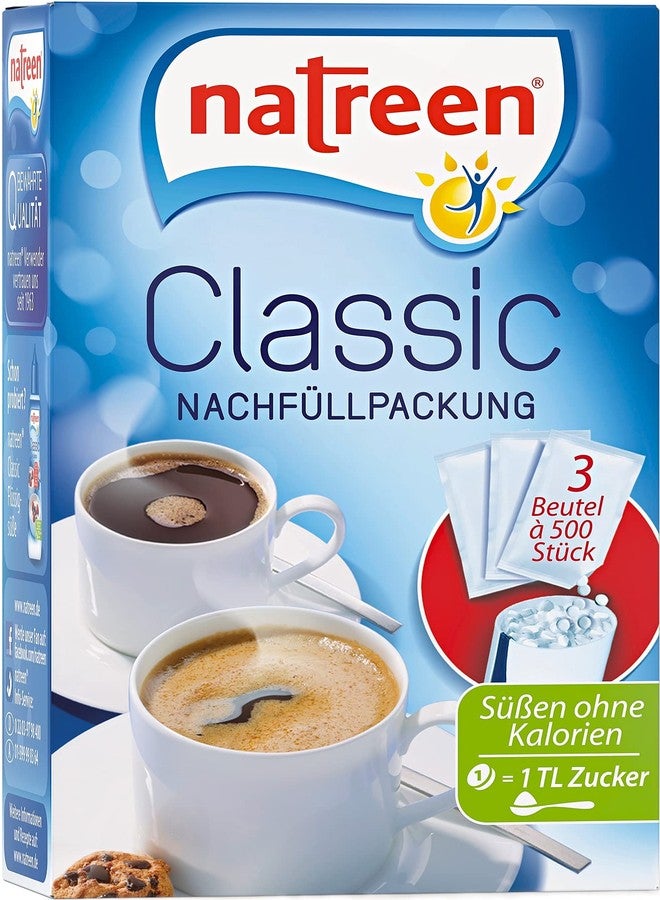 NATREEN® Classic Refill Pack 3x500 pcs. - The calorie-free sweetener for coffee and tea/Netherlands - Image 1