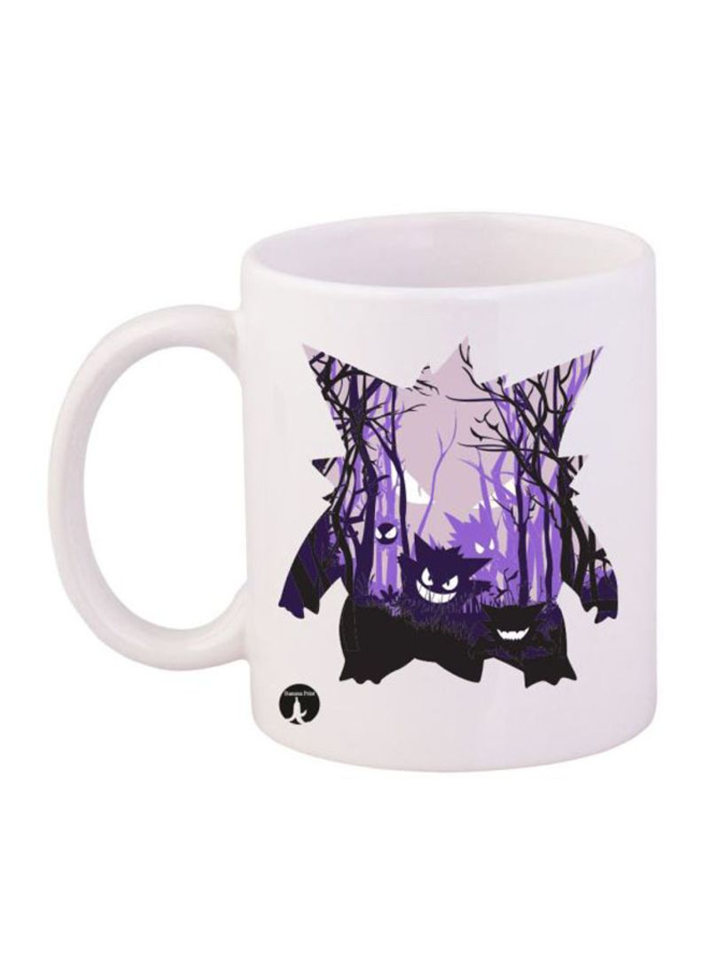 RKN Pokemon Printed Mug White/Purple/Black 12ounce