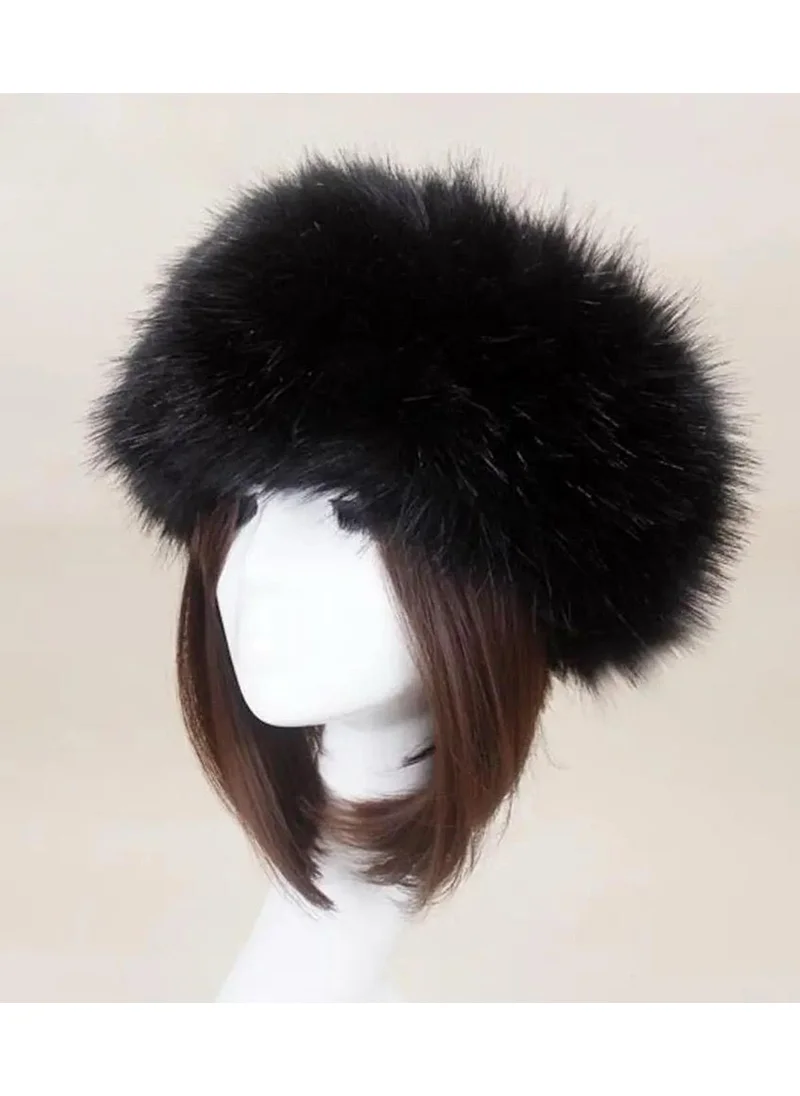 باهلس Trend Black Plush Fur Kalpak Hat