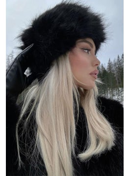 Bahels Trend Black Plush Fur Kalpak Hat  - Image 1