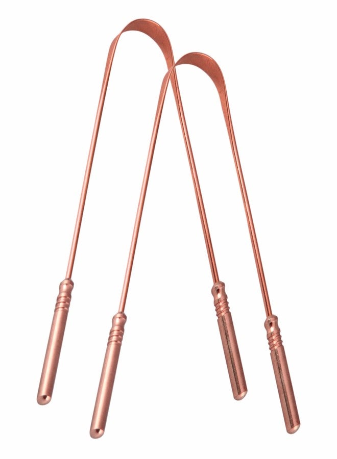 GUBB Copper Tongue Cleaner For Kids & Adults | Ayurvedic Tongue Scraper For Bad Breath (With Handle) - Pack of 2 - Image 1
