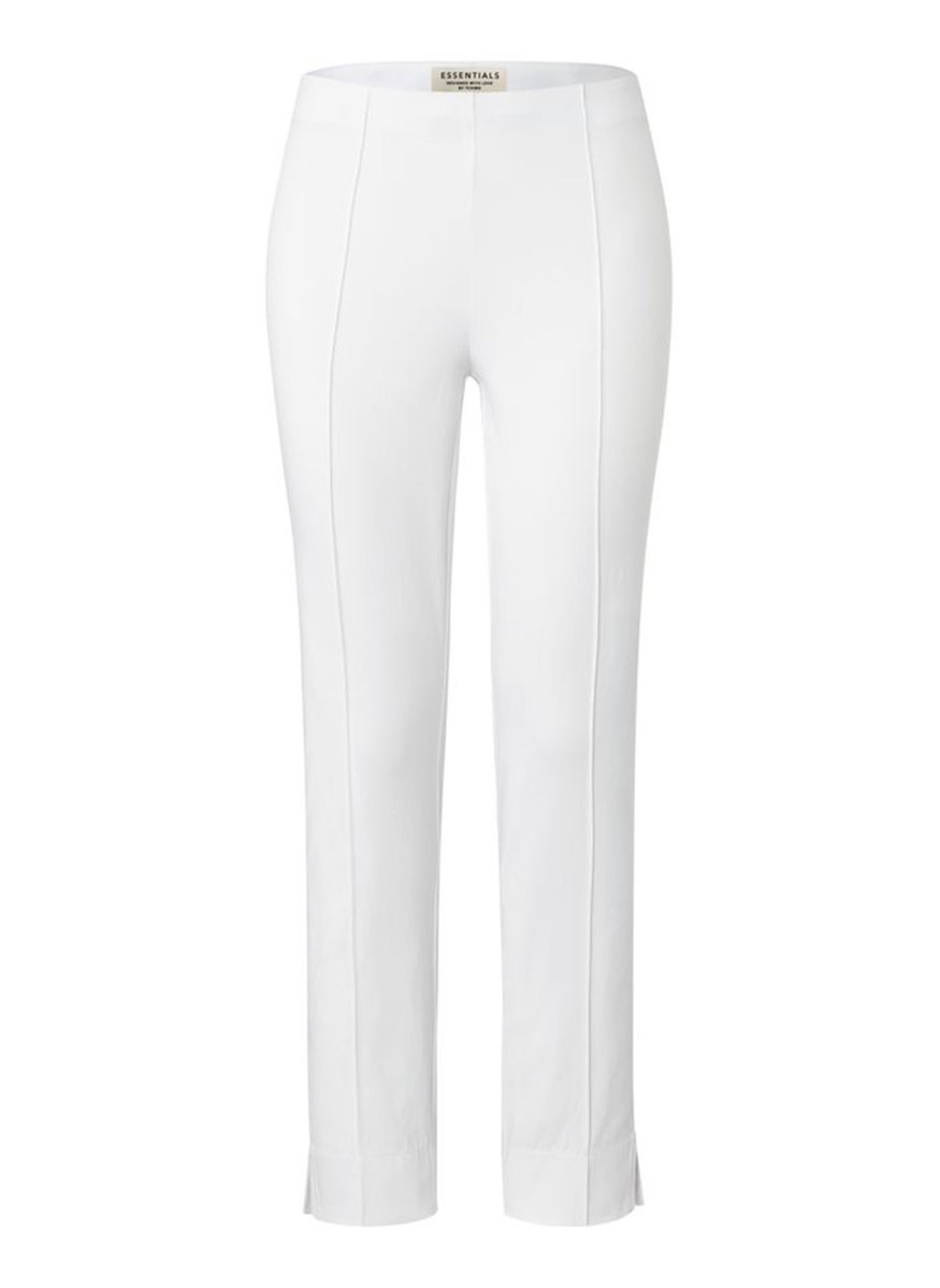 Tchibo Women Slim Fit Solid Chino Pants, White  - Image 2